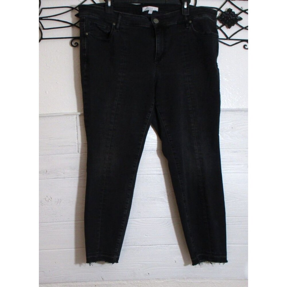LOFT Plus Skinny Jeans Women's Size 18 Black Stretch Mid Rise